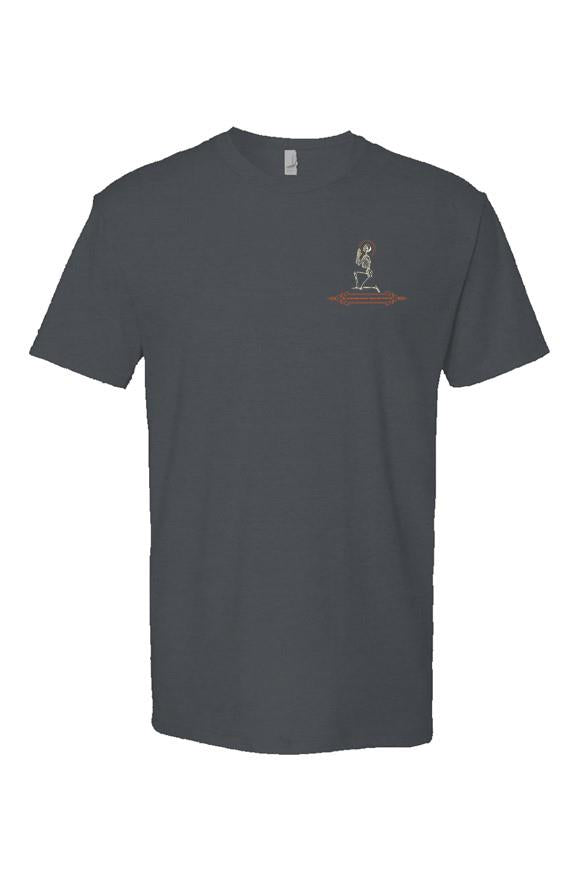 Card Praying Skeletons Indigo Short Sleeve T shirt