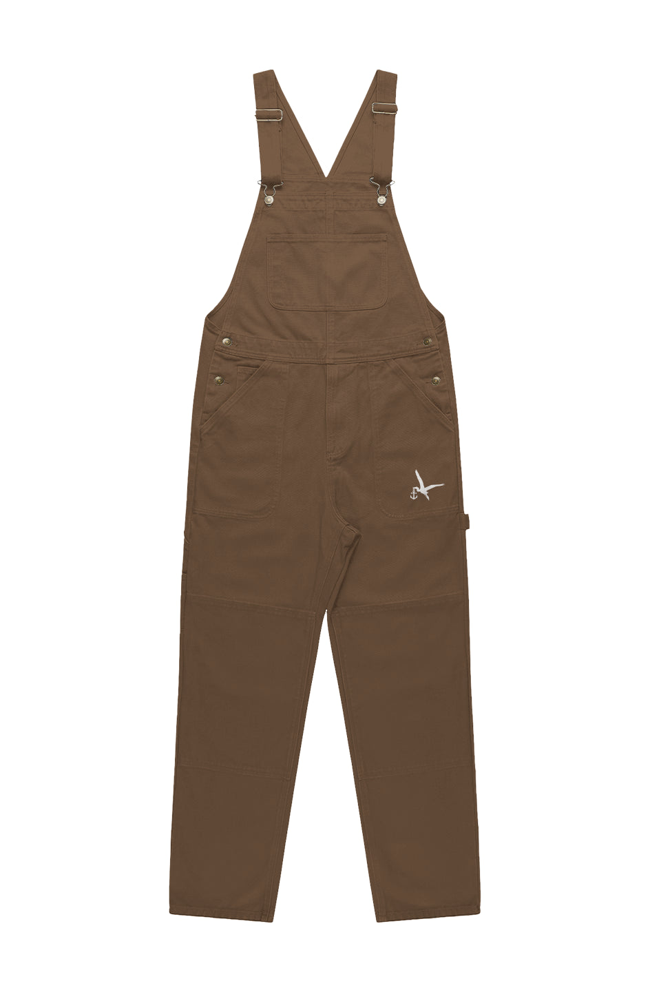 stork embroidery canvas overalls