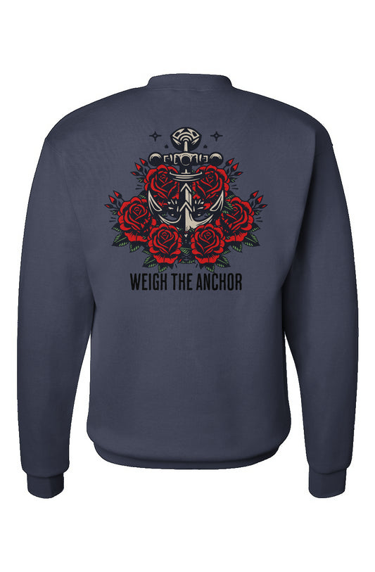  anchor with roses Crewneck Sweatshirt