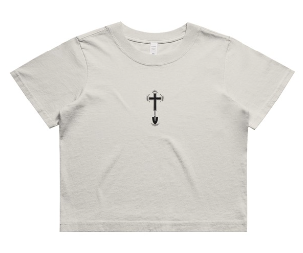 Women oversized crop tee faith first